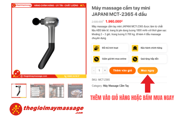 Hướng dẫn mua hàng, thêm sản phẩm và mua ngay