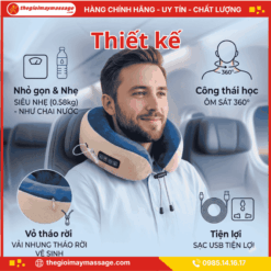 Thiết kế nhỏ gọn, nhẹ và tiện lợi của gối massage chữ U JAPANI CVG-5816