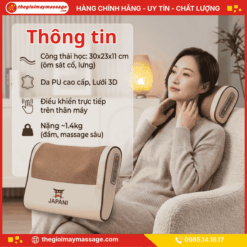 Thông Tin Chi Tiết Của Gối Massage Cổ Vai Gáy, Mát Xa Lưng JAPANI CVG-6047