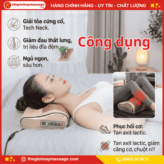 Công Dụng Của Gối Massage Cổ Vai Gáy, Mát Xa Lưng JAPANI CVG-6047