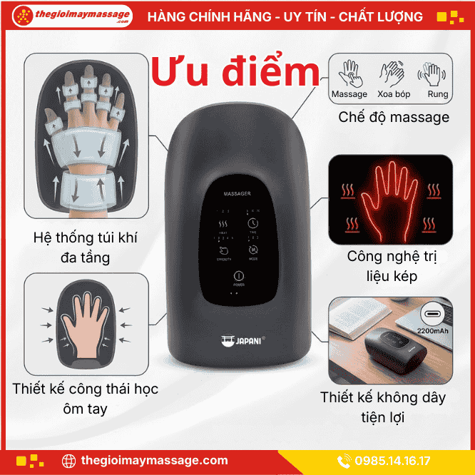 Ưu điểm vượt trội của máy Massage tay JAPANI MST-2542