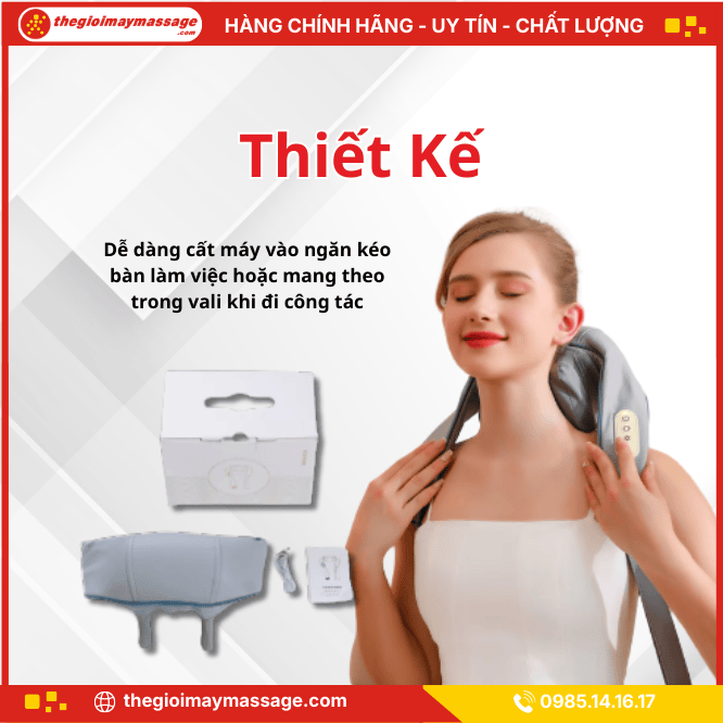 Thiết kế nhỏ gọn, nhẹ & tiện lợi của Massage Cổ Vai Gáy JAPANI CVG-1981