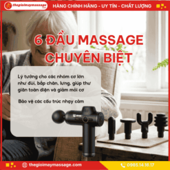 Hệ Thống 6 Đầu Massage Chuyên Biệt của Máy Matxa Cầm Tay