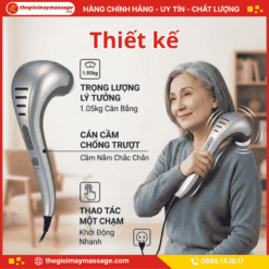 Thiết kế Tiện Lợi và Dễ Dàng Sử Dụng Của Máy massage đấm lưng cầm tay JAPANI MDL-5572