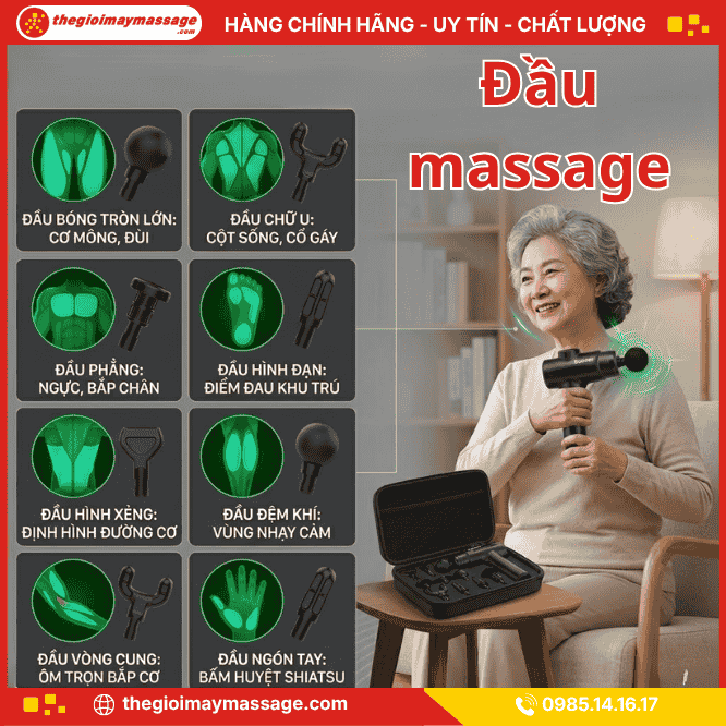 Số đầu massage của máy đấm lưng cầm tay JAPANI MDL-5650