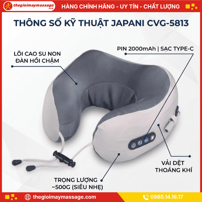 Thông Tin Chi Tiết Máy Massage Cổ Vai Gáy JAPANI CVG-5813
