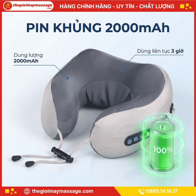 Hiệu Suất Pin Vượt Trội của máy xoa bóp cổ vai gáy JAPANI CVG-5813