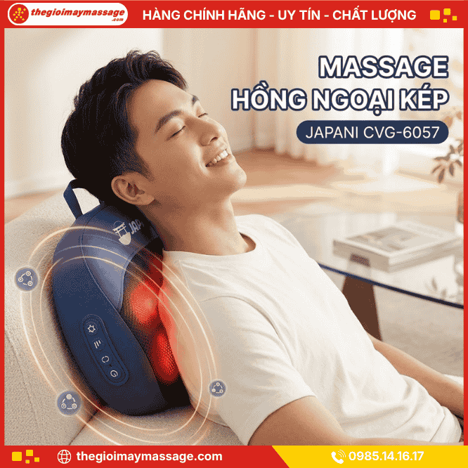 Công Nghệ Massage Của Gối Mát Xa Cổ Vai Gáy Và Lưng JAPANI CVG-6057