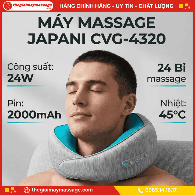 Thông Số Kỹ Thuật Máy Massage Cổ Vai Gáy JAPANI CVG-4320