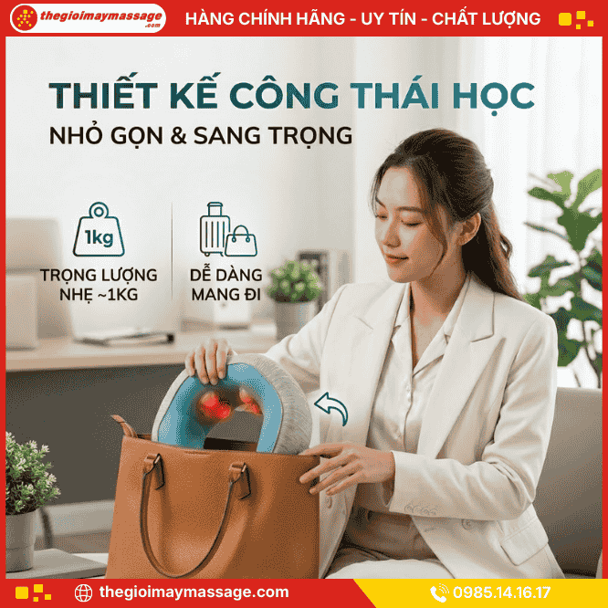 Thiết Kế Công Thái Học Nhỏ Gọn Của Máy Massage Cổ Vai Gáy JAPANI CVG-4320