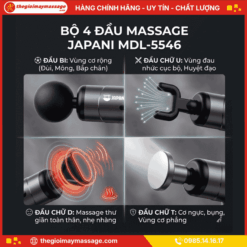 4 Đầu Massage Máy Đấm Lưng Cầm Tay JAPANI MDL-5546