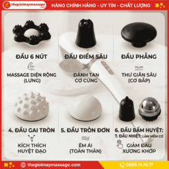 7 Đầu Massage Của Máy Đấm Lưng, Cổ, Vai Gáy Cầm Tay JAPANI CVG-6082