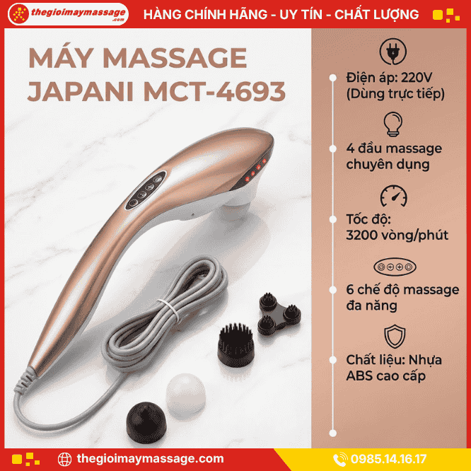 Thông tin chi tiết máy mát xa cầm tay JAPANI MCT-4693