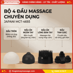 Bộ 4 đầu massage đa năng đi kèm của JAPANI MCT-4693