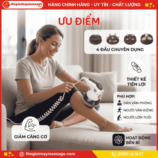 Ưu điểm máy mát xa cầm tay điện JAPANI MCT-2524