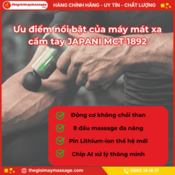 Ưu điểm nổi bật của máy mát xa cầm tay JAPANI MCT-1892