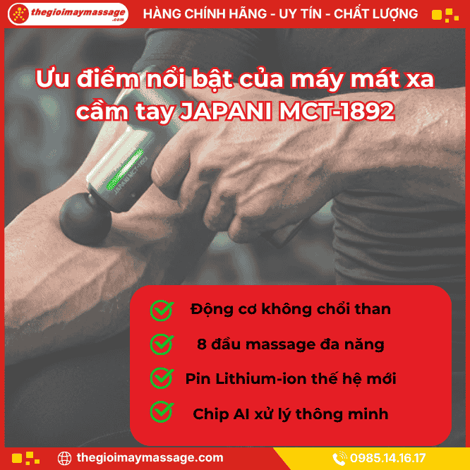 Ưu điểm nổi bật của máy mát xa cầm tay JAPANI MCT-1892