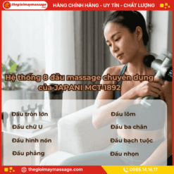 Hệ thống 8 đầu massage chuyên dụng của JAPANI MCT-1892