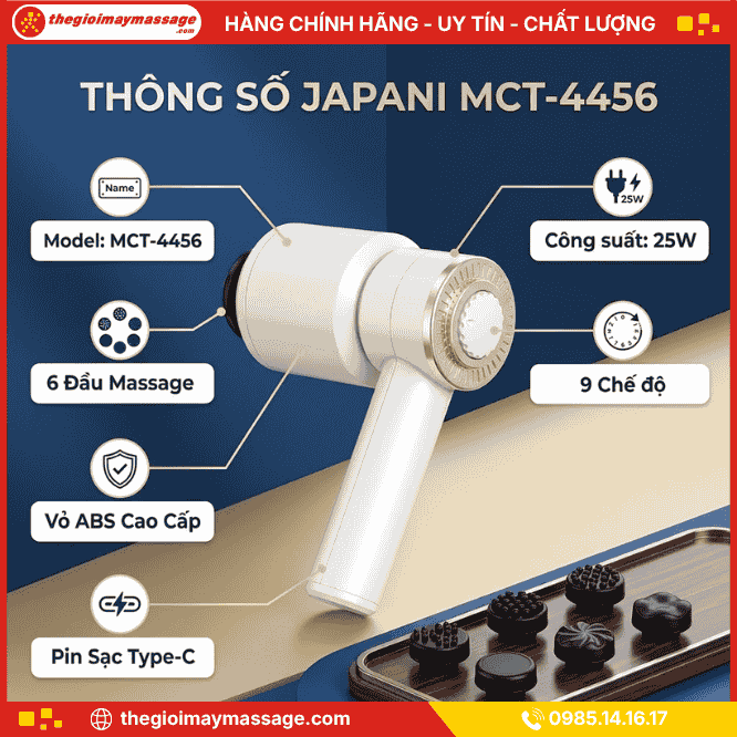 Thông tin chi tiết máy mát xa cầm tay JAPANI MCT-4456 mini