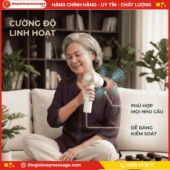 Cường độ massage linh hoạt của máy mát xa cầm tay JAPANI MCT-4456