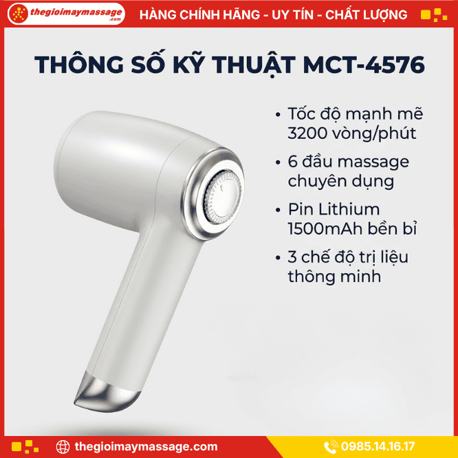 Thông tin chi tiết máy mát xa cầm tay JAPANI MCT-4576