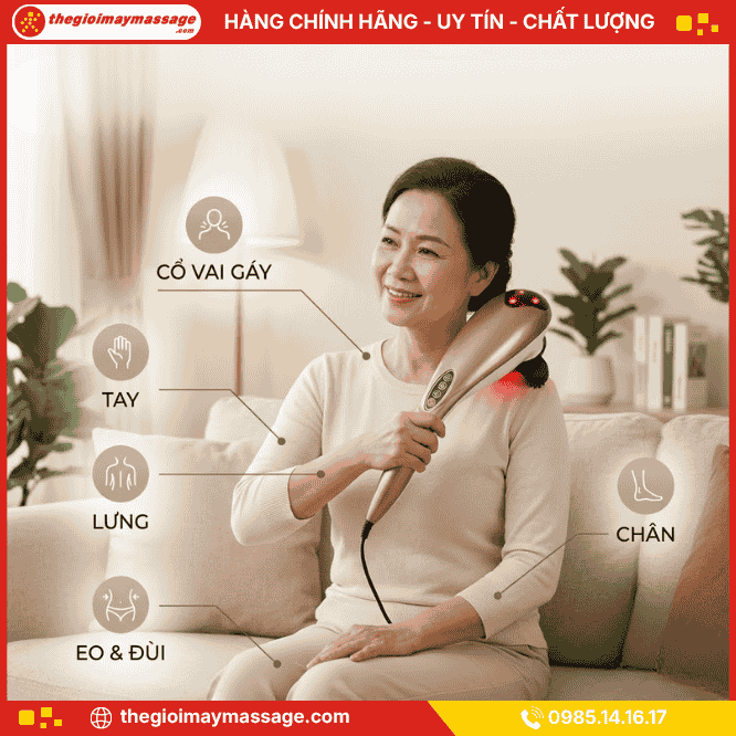 Vị trí massage của máy massage cầm tay JAPANI MDL-5330