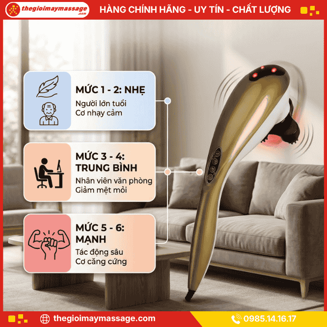 Cường độ rung của máy massage cầm tay JAPANI MDL-5330