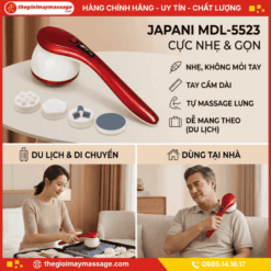 Thiết kế nhỏ gọn, nhẹ và tiện lợi của máy massage cầm tay JAPANI MDL-5523