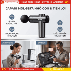 Thiết kế nhỏ gọn, nhẹ và tiện lợi của máy massage cầm tay JAPANI MDL-5597