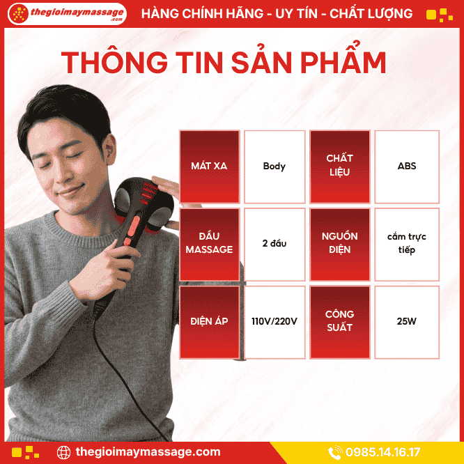 Thông tin sản phẩm máy massage cầm tay JAPANI MDN-4598