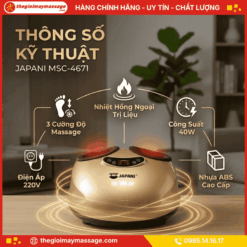 Thông tin chi tiết máy massage chân JAPANI MSC-4671