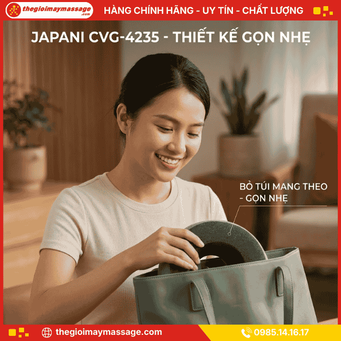 Thiết Kế Nhỏ Gọn, Tiện Lợi Của Máy Massage Cổ JAPANI CVG-4235