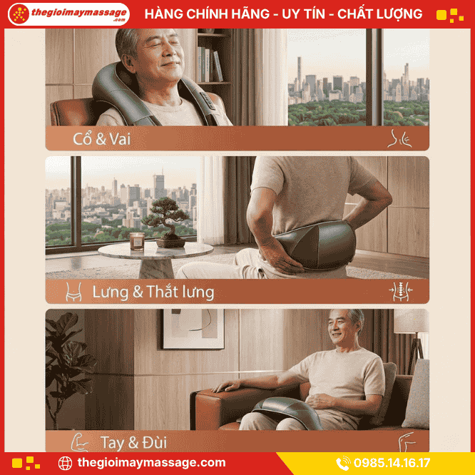 Vị trí massage của máy massage cổ vai gáy JAPANI CVG-1979