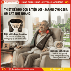 Thiết kế nhỏ gọn và tiện lợi của máy massage cổ vai gáy JAPANI CVG-2584