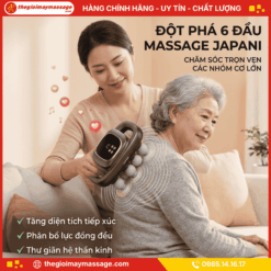 6 Đầu Massage tròn hoạt động cùng lúc của máy massage cầm tay JAPANI MDN-4870