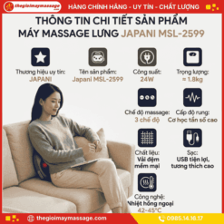 Thông Tin Chi Tiết Sản Phẩm Máy Massage Lưng JAPANI MSL-2599