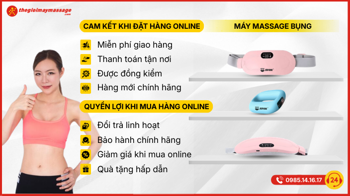 cam kết khi mua máy massage bụng online tại thế giới máy massage