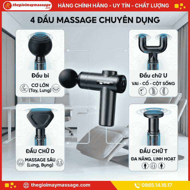 Đầu massage của máy massage cầm tay mini JAPANI MMM-5698