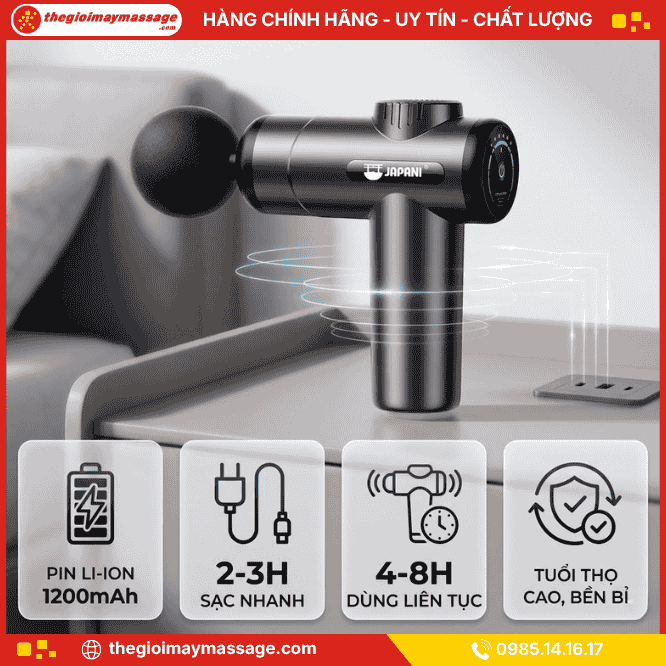 Hiệu suất pin của máy massage cầm tay mini JAPANI MMM-5698